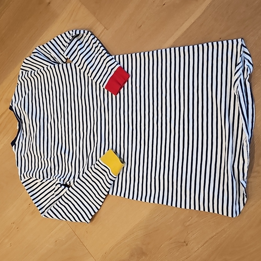 Sleepy Jones Twyla Navy & White Stripe Long Sleeve 100% Cotton Sleepshirt Small - Picture 7 of 7